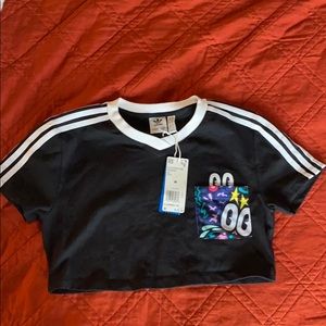 Adidas 2 stripes crop tee